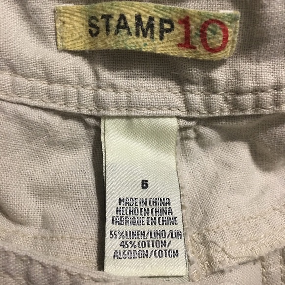 Stamp 10 Beige Linen Blend Capris - Picture 4 of 4